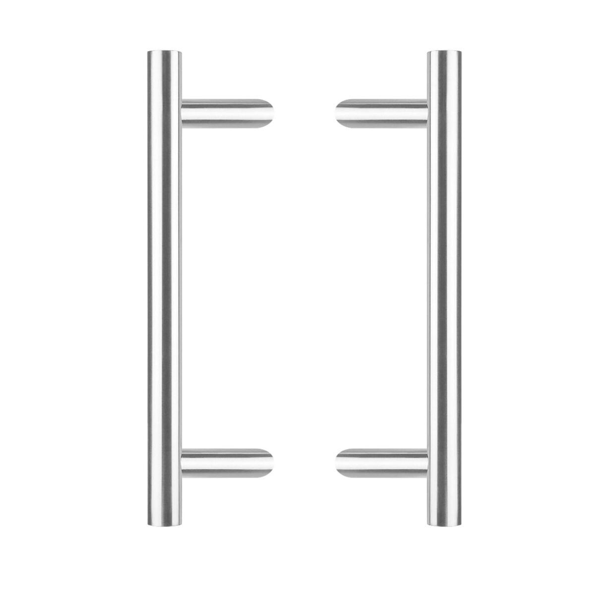 Intersteel Door handles per pair T-angled 400x85x25 Center to High 300 stainless steel
