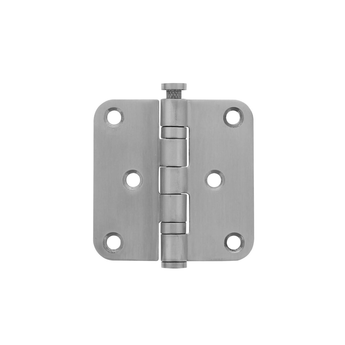 Ball bearing hinge 76 x 76 mm with round corner brushed stainless steel incl. screws