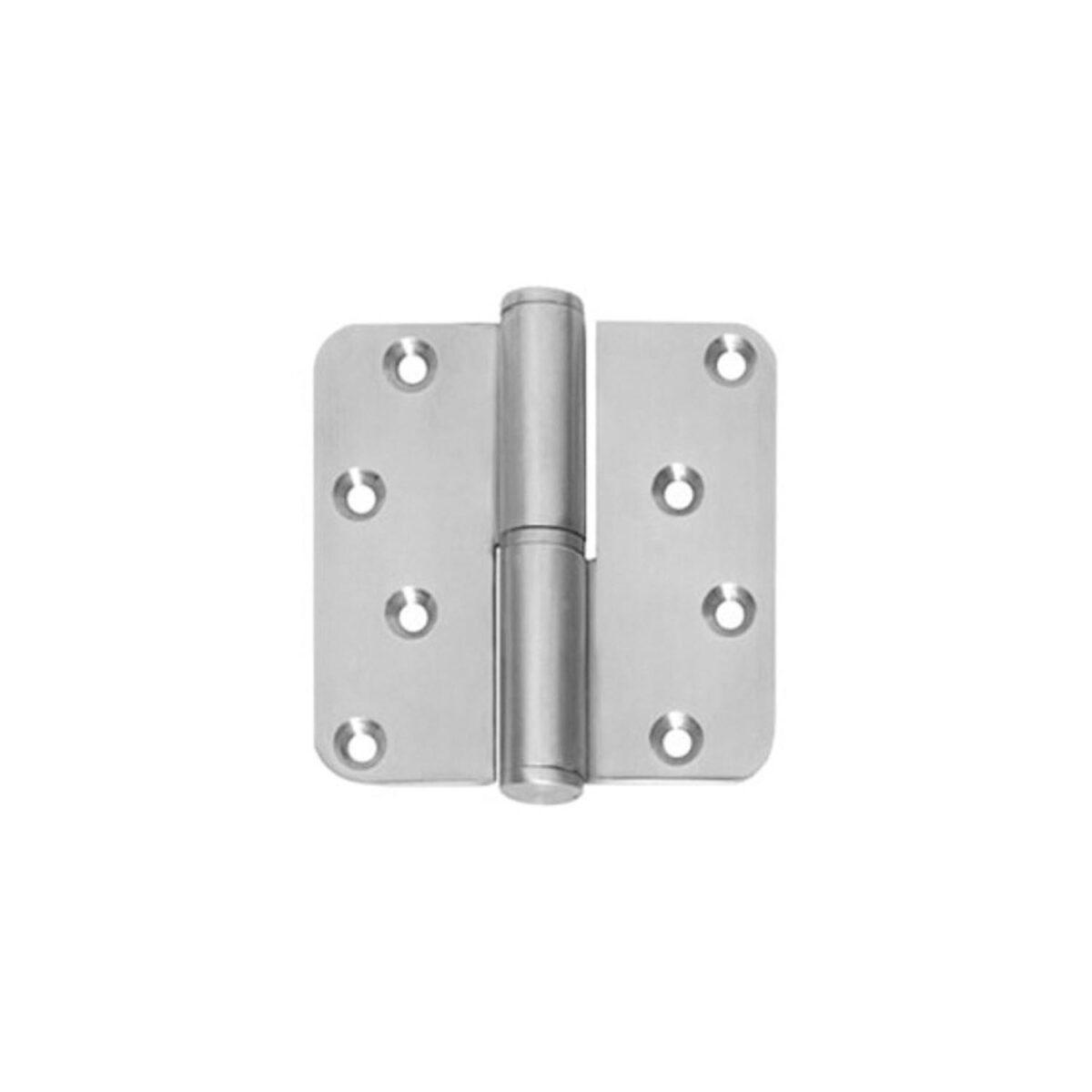 Ball pin hinge DIN left 89 x 89 mm with round corner brushed stainless steel incl. screws
