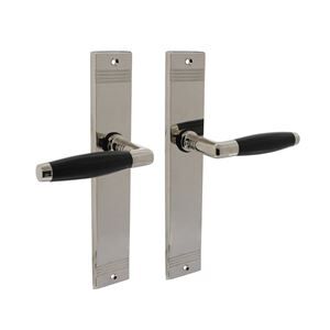 choosing door handles, Door handle-on-rectangular-shield-nickel_Intersteel, history of door fittings, on shield, nickel, door handle Ton Basic