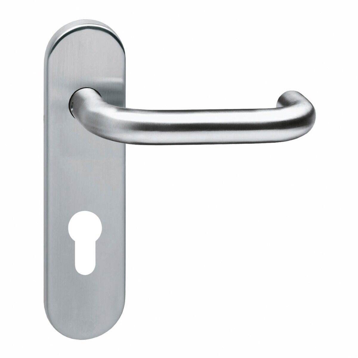 Intersteel Security fittings, round door handle, on shield, stainless steel
