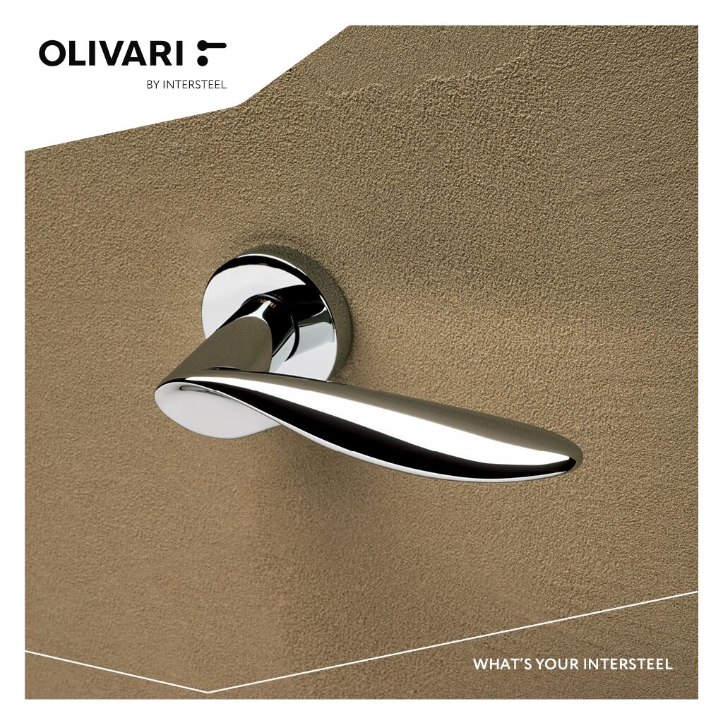 Intersteel Olivari door handle Wind on rosette chrome
